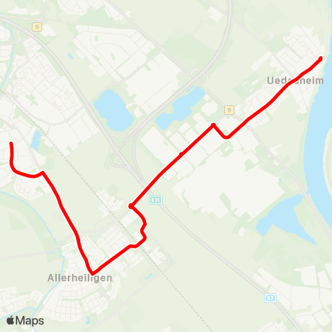 VRR Neuss, Allerheiligen - Neuss, Uedesheim map