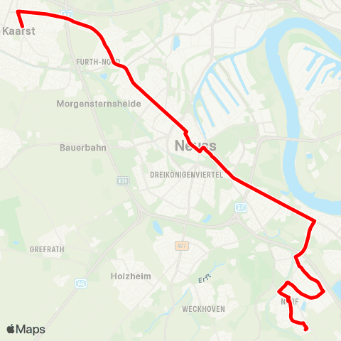VRR Neuss Ulmenallee - Neuss Pomona map