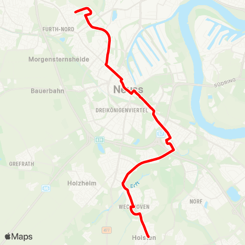 VRR Weckhoven / Bernh.Letterhaus-Str. -  - Vogelsang / Böhmerstr. ü. Selikum - Gnadental - Zentrum - Hbf map