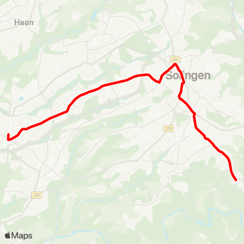 VRR Hästen - Bahnhof Mitte - Graf-Wilhelm-Platz - Mangenberg - Merscheid - Hauptbahnhof map