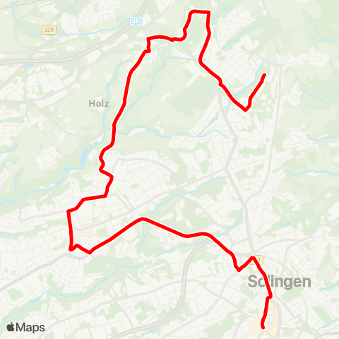 VRR Lindgesfeld Nord - Eschbach bzw. Obenitter - Wald Kirche - Botanischer Garten - Graf-Wilhelm-Platz map