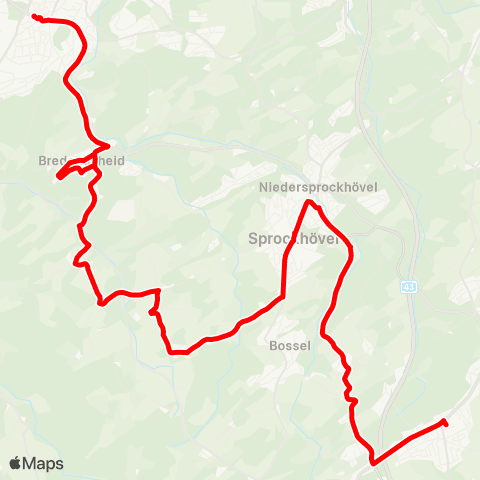 VRR Hattingen - Oberstüter - Niedersprockhövel - Haßlinghausen map
