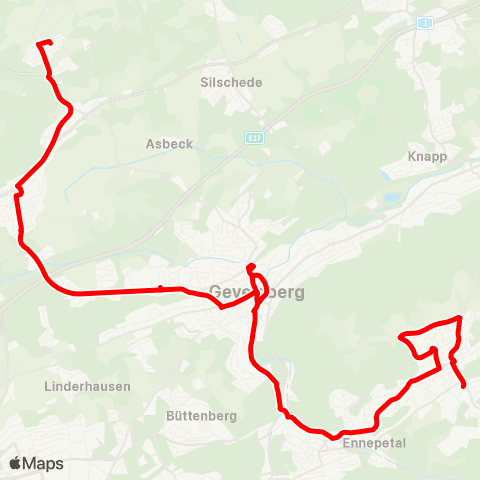 VRR Voerde - Milspe - Gevelsberg - Haßlinghausen - Hiddinghausen map