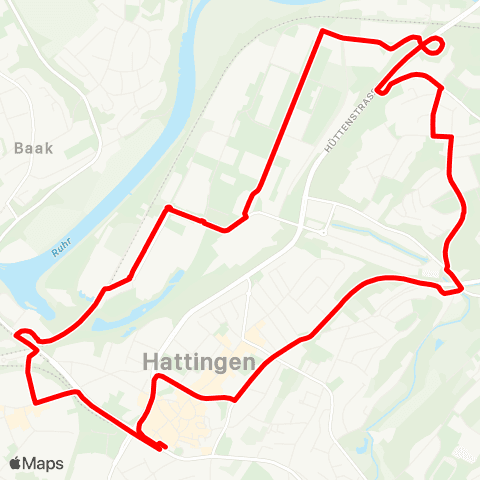 VRR Hattingen Mitte - Hattingen Welper - Hattingen Mitte map