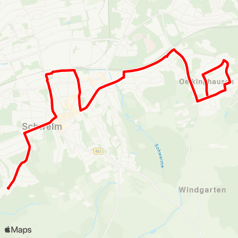 VRR Schwelm Göckinghof - Ennepetal-Oelkinghausen map