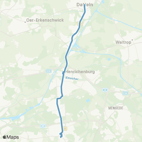 VRR Datteln Bus Bf - CAS-Henrichenburg - Hbf - Münsterplatz map