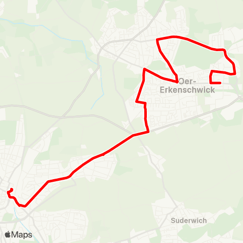 VRR RE Hbf - Oer-Erkenschwick Berliner Platz - Walterstraße map