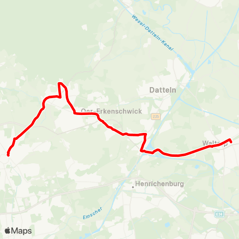 VRR Waltrop Am Moselbach - Recklinghausen Hbf map
