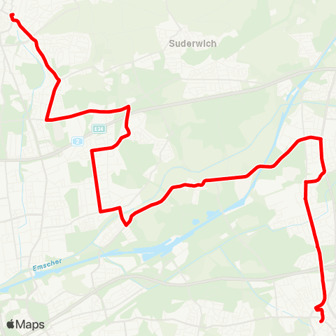 VRR Recklinghausen Hbf - Hillerheide - König Ludwig - Castrop-Rauxel Habing - horst - Hbf - Münsterplatz map