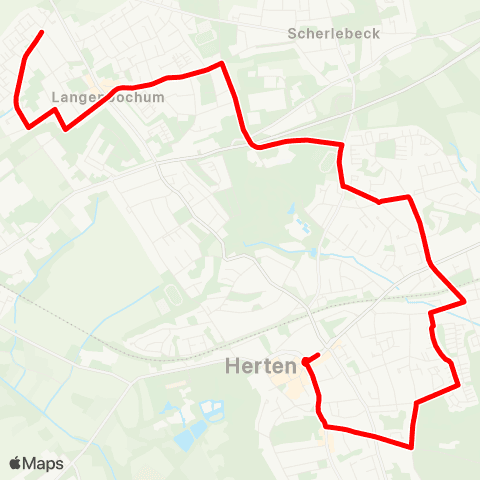 VRR Herten-Langenbochum Hofstr - Disteln - Waldfriedhof - Herten Mitte map