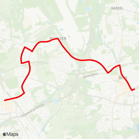 VRR Gladbeck Oberhof - Scholven - GE-Buer Rathaus map