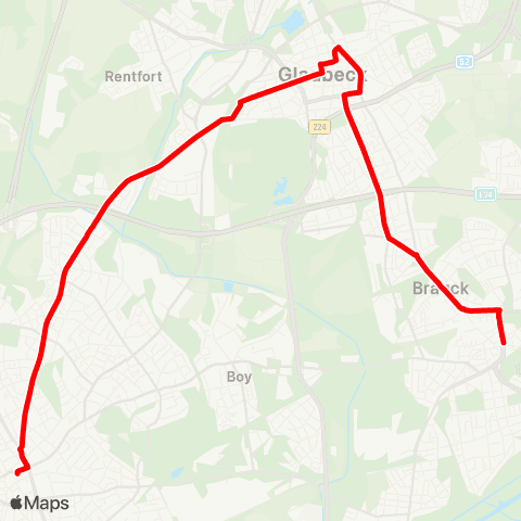 VRR Bottrop  ZOB Berliner Platz - Eigen - Gladbeck Oberhof - GE-Horst Essener Str. map
