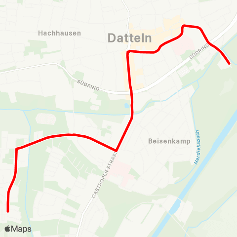 VRR Datteln Bus Bf - Beisenkampsiedlung - Hagemer Feld map