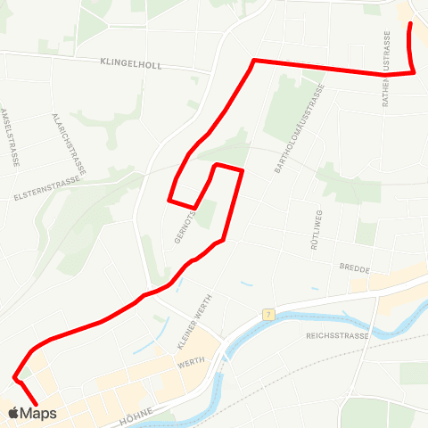VRR W-Barmen - W-Wichlinghausen map