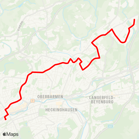 VRR Hölker Feld Schleife - Barmen Bf map
