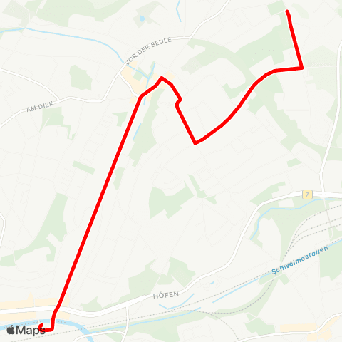 VRR Hannoverstraße - Oberbarmen Bf map