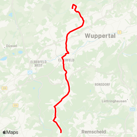 VRR W-Dönberg - Uellendahl - Elberfeld - W-Cronenberg map
