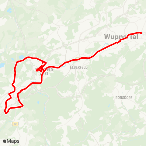 VRR Betriebshof Varresbeck - Oberbarmen Bf map