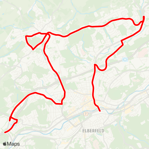 VRR Betriebshof Varresbeck - Birkenhöhe - Raukamp - Wuppertal Hbf - Betriebshof Varresbeck map