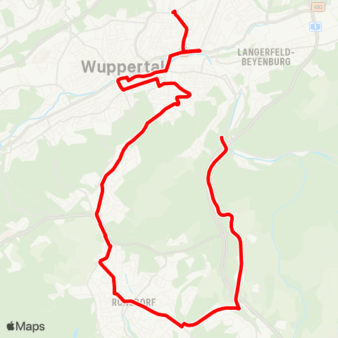 VRR Hammesberger Weg - Wichlinghausen Markt map