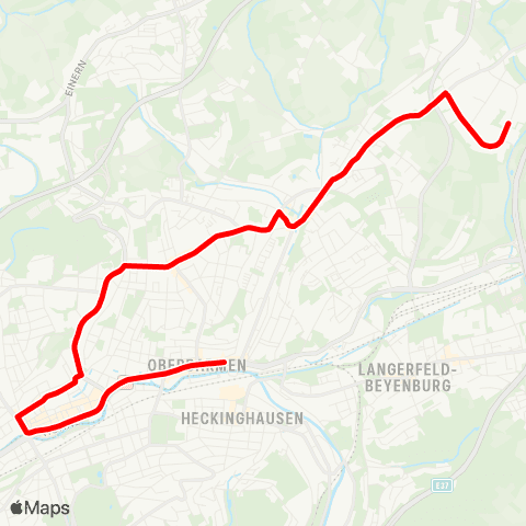 VRR Oberbarmen Bf - Bth Nächstebreck map
