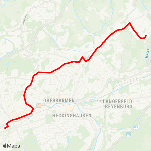 VRR Barmen Bf - Bth. Nächstebreck map