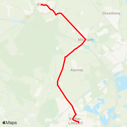 VRR Alpen - Rheinberg-Millingen - Kamp-Lintfort map
