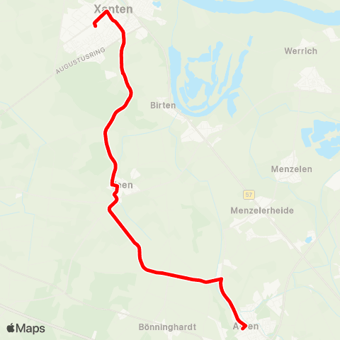 VRR Alpen - Veen - Xanten map