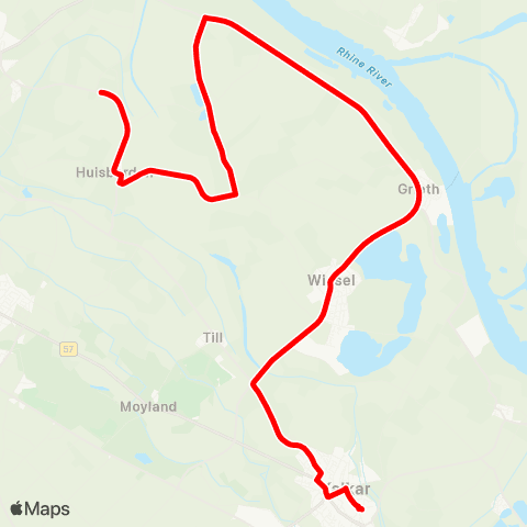 VRR Huisberden - Grieth - Wissel - Kalkar - Hönnepel map