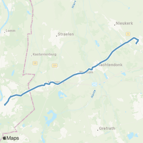 VRR Venlo (NL) - Straelen-Herongen - Wachtendonk - Kerken-Aldekerk map