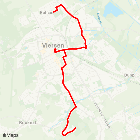 VRR Viersen, Notburgastraße - Kanalstr. - VIE Busbahnhof - Gereonsplatz - Viersen, Berliner Höhe map