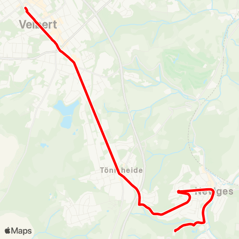 VRR Velbert ZOB - Gesamtschule Waldschlösschen map