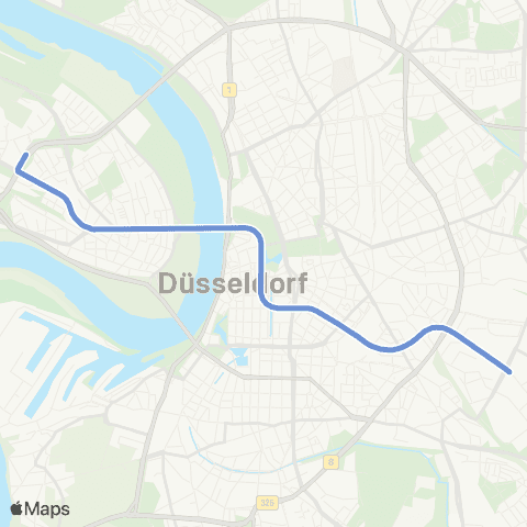 VRR D-Am Seestern - Oberkassel - Heinr.-Heine-Allee - Düsseldorf Hbf - D-Lierenfeld Btf map