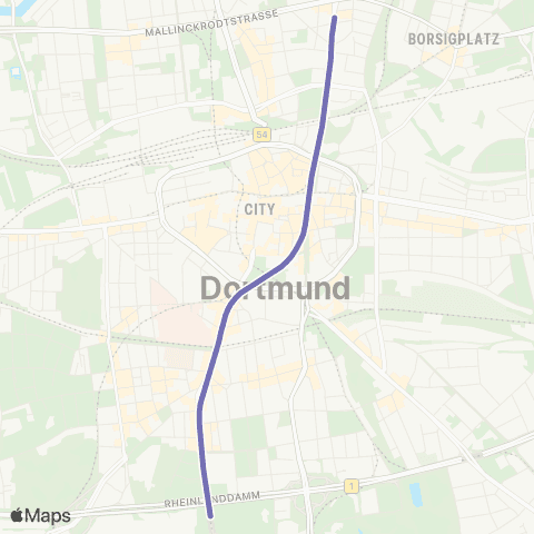 VRR Brunnenstraße - Westfalenhallen map