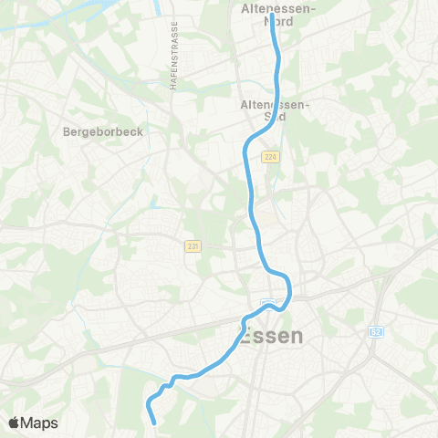VRR Altenessen - Essen Hbf - Holsterhausen - Margarethenhöhe map