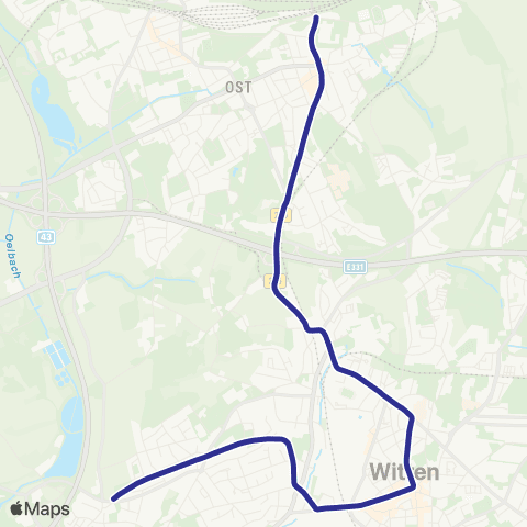 VRR BO-Langendreer - WIT-Papenholz - Rathaus - Heven map
