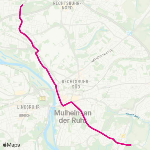 VRR OB-Sterkrade - Oberhausen Hbf - MH-Styrum - Mülheim Stadtmitte - Hauptfriedhof map