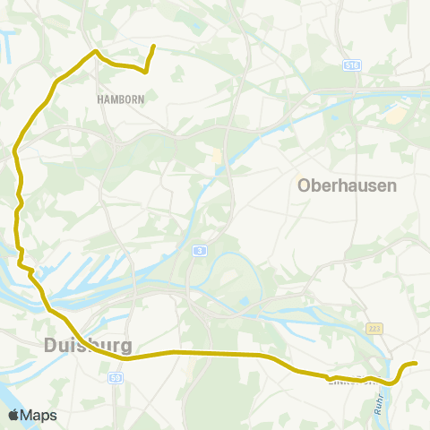 VRR Mülheim / Ruhr - DU-Stadtmitte - Ruhrort - Laar - Beeck - Marxloh - DU-Obermarxloh map