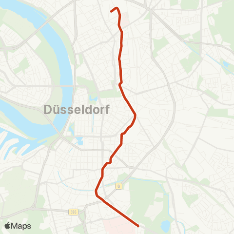 VRR D-Derend. Nord, Merziger Str. - Düsseldorf Hbf - Universität Nord / Christophstr. map