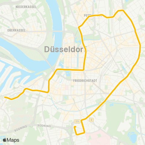 VRR D-Hamm - Bilker Kirche - Schadowstraße - D-Zoo - D-Flingern - D-Volksgarten - D-Am Steinberg map