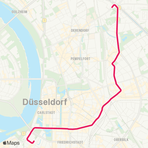VRR D-Polizeipräsidium - Düsseldorf Hbf - Brehmplatz - D-Mörsenbroich, Heinrichstraße map