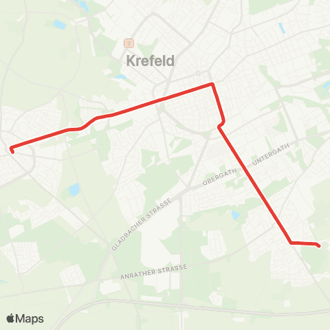 VRR Tönisvorst-St.Tönis - Krefeld Hbf - KR-Fischeln map