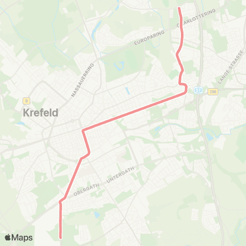 VRR Elfrath - Gartenstadt - Bockum - Krefeld Hbf - Stahldorf map