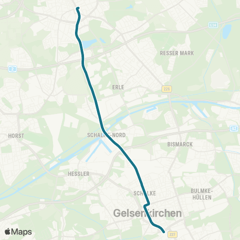 VRR GE Kennedyplatz - Buer Rathaus map