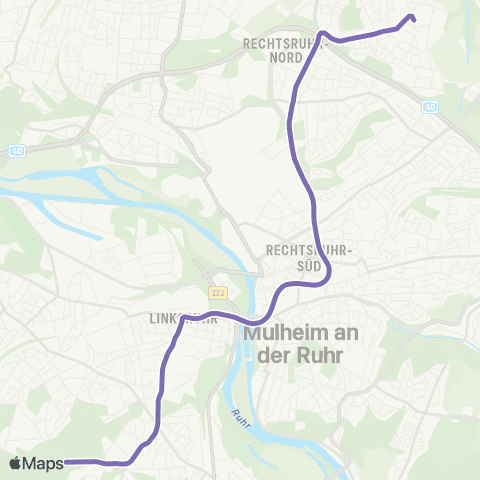 VRR Uhlenhorst - Broich - Mülheim Stadtmitte - Mülheim Hbf - Oberdümpten map