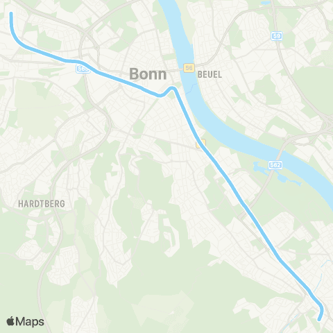 vrs Bad Godesberg - Hochkreuz / Dt. Museum Bonn - Heussallee / Museumsmeile - Bonn Hbf - Tannenbusch - (Wesseling - Köln, Dom / Hbf - Köln-Niehl)  map