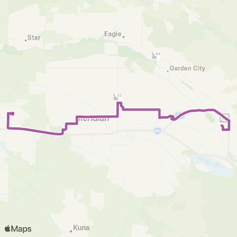 ValleyRide Boise State-CWI map