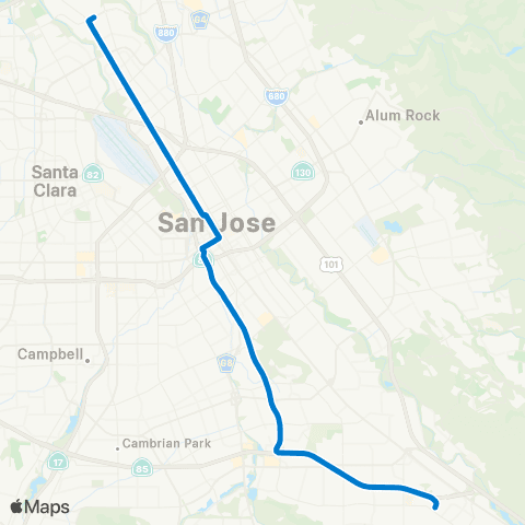 VTA Baypointe - Santa Teresa map