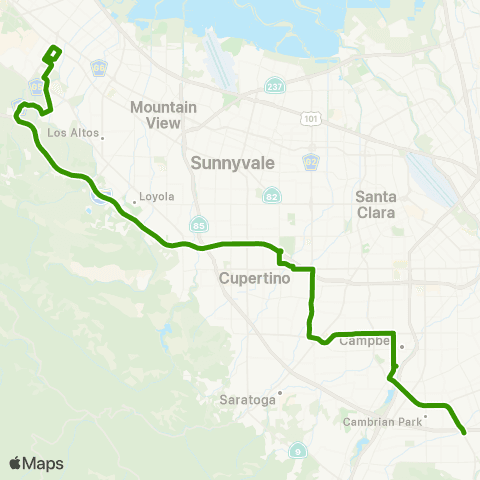 VTA Camden & Hwy 85 - Stanford Research Park map