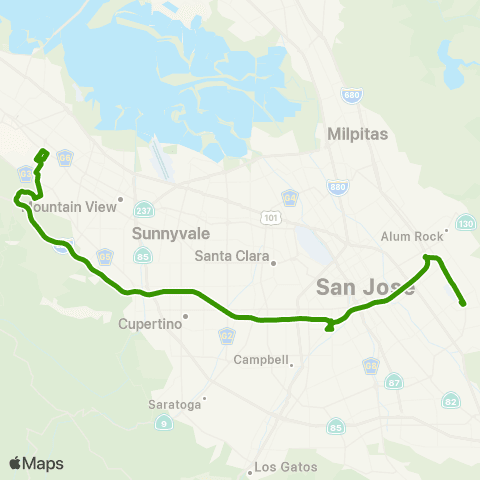 VTA Eastridge - Stanford Research Park map
